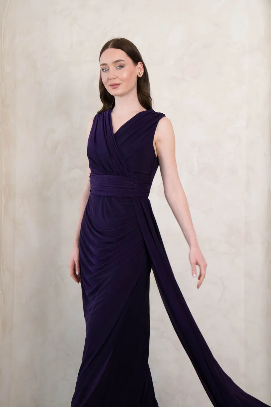 Mürdüm Uzun Elbise