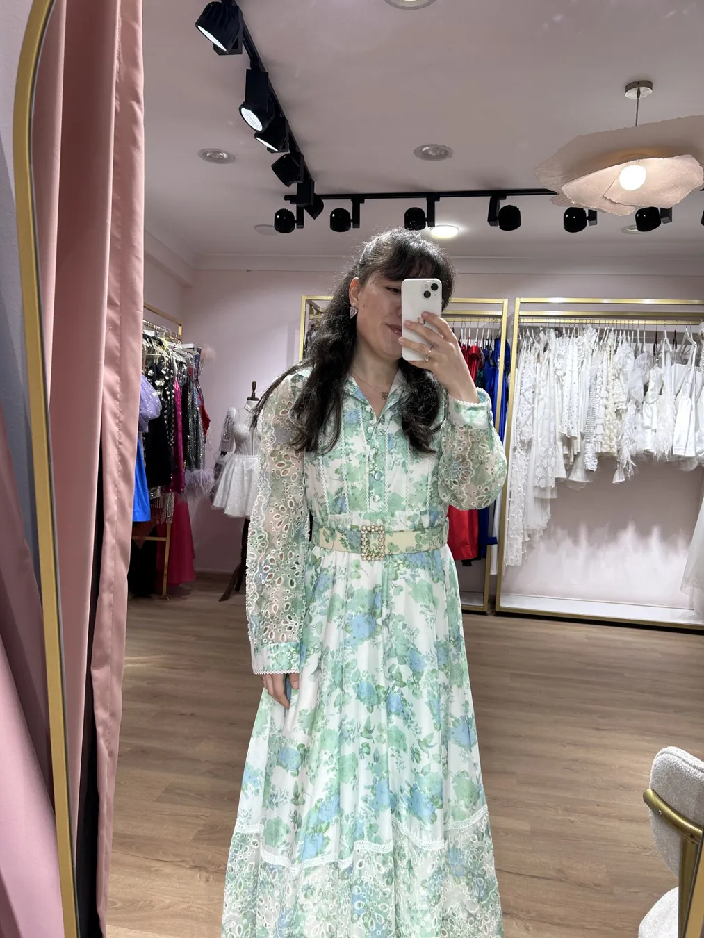 Zimmermann İnci Kemer Detaylı Uzun İthal Elbise